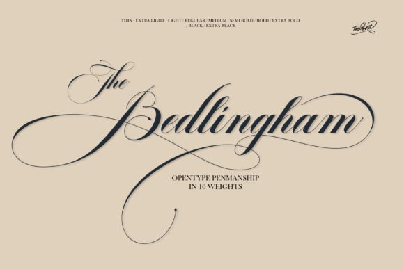 Bedlingham Font: Elegant Script for Handmade Labels